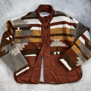Womens Patterned Jacket - Brown and Tan size M